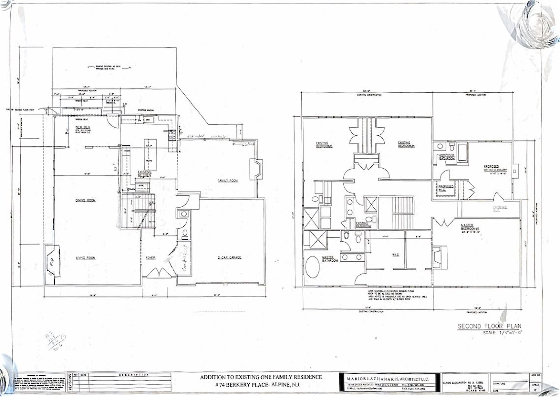 Architectural floor plans, first and second floor